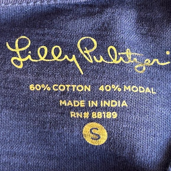 Lilly Pulitzer Navy Blue 3/4" Sleeve Cotton/Modal Dress Size Small ~EUC - Picture 10 of 12